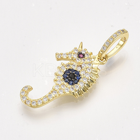 Brass Micro Pave Cubic Zirconia Pendants ZIRC-T006-42G-1