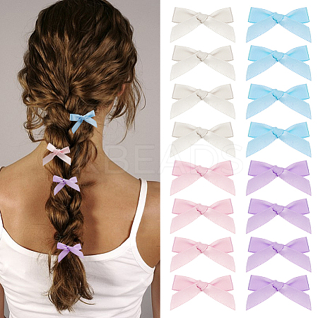 Bowknot Polyester Alligator Hair Clips AJEW-CP0008-35C-1