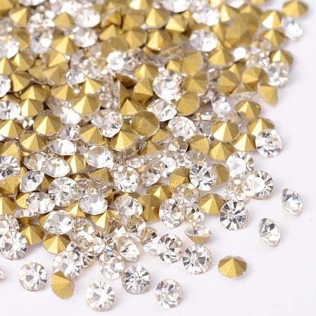 Back Plated Diamond Glass Pointed Rhinestone RGLA-SS10-001-1