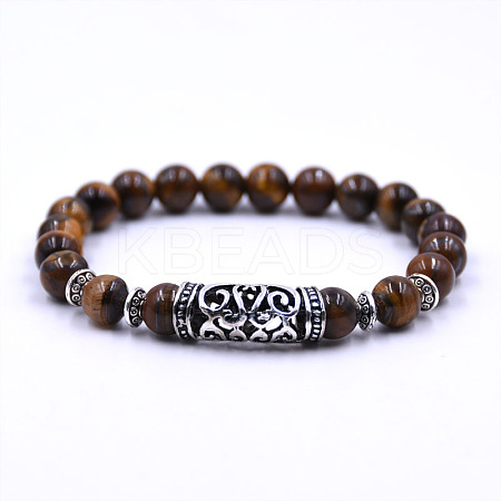 Natural Tiger Eye Beaded Stretch for Women Men YW9110-3-1