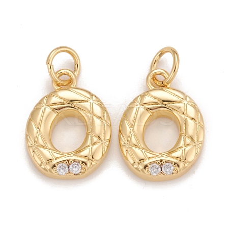 Rack Plating Eco-friendly Brass Micro Pave Clear Cubic Zirconia Charms KK-D072-01G-O-NR-1