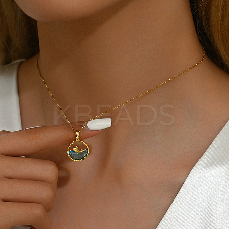 Brass Dreamy Dolphin Pendant Necklace HZ6201-2-1