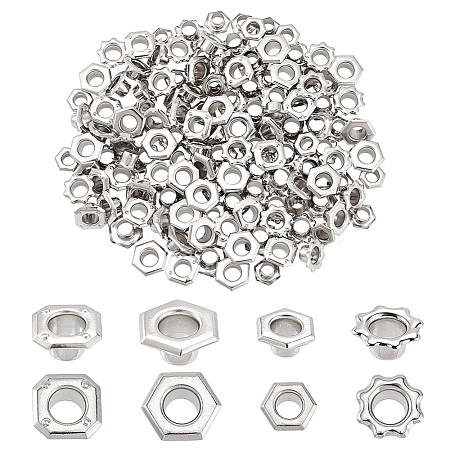 160pcs 4 styles Brass Grommet Eyelet Findings for Shoes FIND-PH0020-27-1