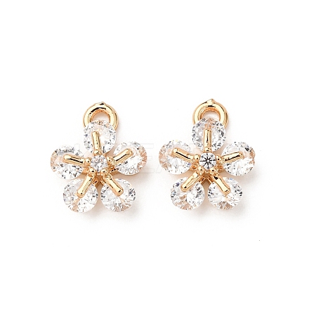 Brass Micro Pave Cubic Zirconia Pendants ZIRC-L105-04A-G-1