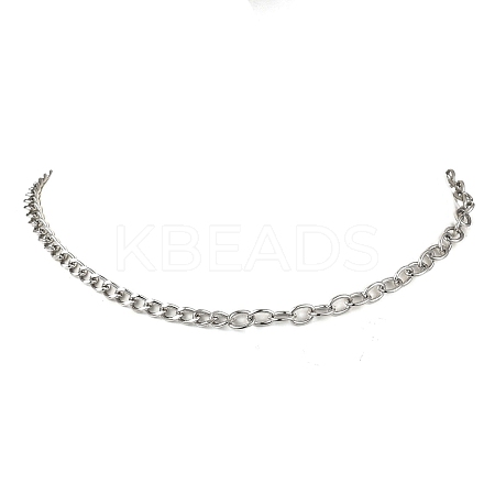 304 Stainless Steel Curb Chain Cable Chain Necklaces NJEW-JN05577-1