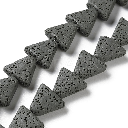 Triangle Dyed Natural Lava Rock Beads Strands G-O126-04A-04-1