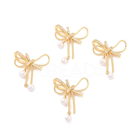 Eco-Friendly Brass Micro Pave Cubic Zirconia and Glass Beads Pendants KK-K268-40G-1