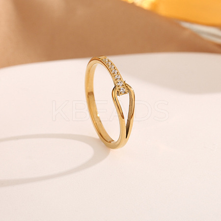 304 Stainless Steel Micro Pave Clear Cubic Zirconia Finger Rings FS-WG74BF6-05-1