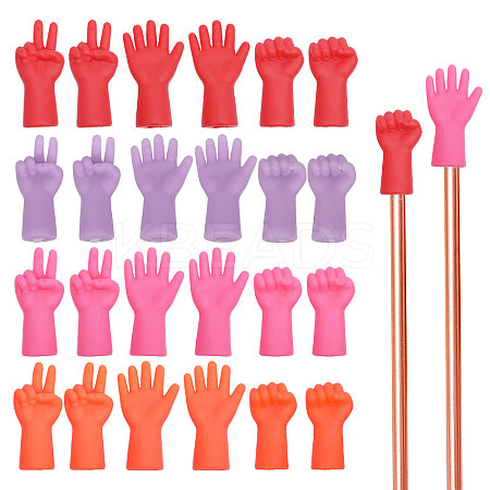 4 Bags 4 Colors Rubber Knitting Needle Point Protector AJEW-GL0001-79-1
