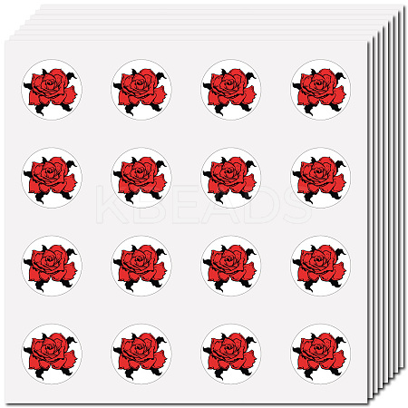 8 Sheets Plastic Waterproof Self-Adhesive Picture Stickers DIY-WH0428-051-1
