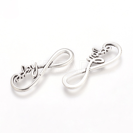 Tibetan Style Alloy Infinity with Hope Links connectors TIBE-S230-AS-LF-1