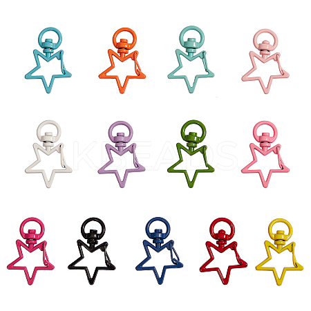 26Pcs 13 Colors Zinc Alloy Swivel Lobster Claw Clasps PALLOY-CJ0001-131-1