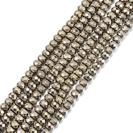 Rondelle Non-magnetic Synthetic Hematite Beads Strands G-D617-21B-1