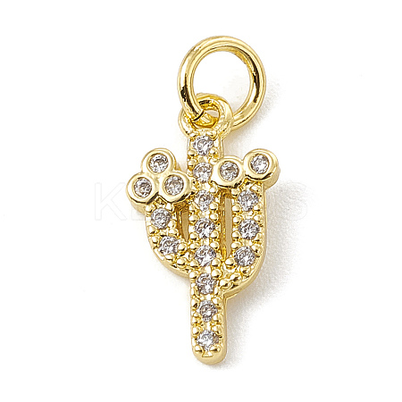 Brass Micro Pave Cubic Zirconia Charms ZIRC-F132-04G-1