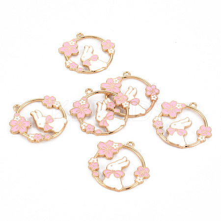 Eco-Friendly Alloy Enamel Pendants ENAM-T011-54-NR-1