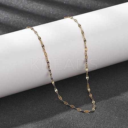 2MM 304 Stainless Steel Dapped Chain Necklaces for Women NJEW-B131-05G-1