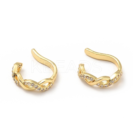 Clear Cubic Zirconia Infinity Cuff Earrings EJEW-G295-09G-1