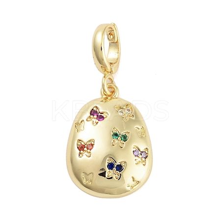 Brass with Cubic Zirconia Pendants KK-G496-04G-1