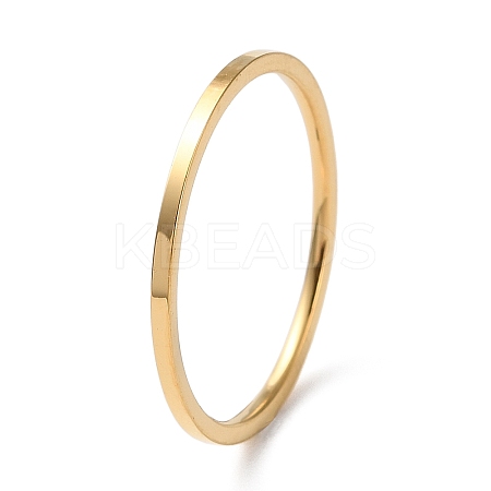 Ion Plating(IP) 304 Stainless Steel Simple Plain Band Finger Ring for Women Men RJEW-F152-05G-1