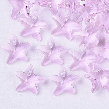 Transparent Glass Charms GLAA-N033-01M-1