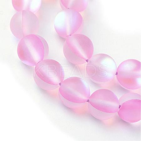 Synthetic Moonstone Beads Strands G-R375-10mm-A12-1