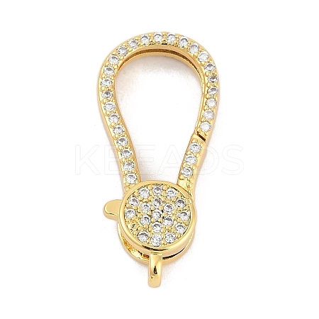 Brass Micro Pave Cubic Zirconia Lobster Claw Clasps KK-M311-28G-02-1