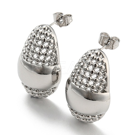 Oval Stud Earrings EJEW-G355-09P-1