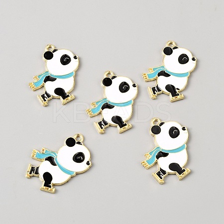 Panda Alloy Enamel Pendants FIND-CJC0437-053G-1