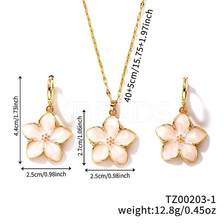 Rustic Style Brass Enamel Flower Jewelry Set SG9376-1-1