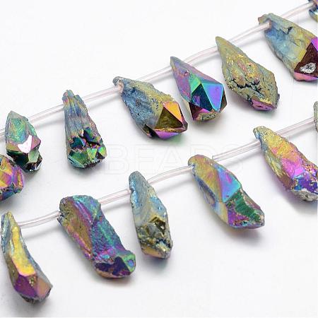 Electroplated Natural Quartz Crystal Beads Strands G-G890-A-07-1