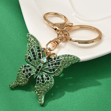 Butterfly Alloy Rhinestone Keychain KEYC-YW00114-03-1