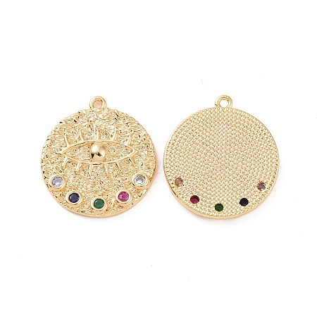 Brass Micro Pave Colorful Cubic Zirconia Pendants KK-E068-VC152-1