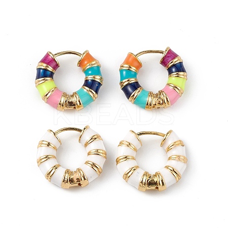 Real 18K Gold Plated Brass Hoop Earrings for Women EJEW-L234-092G-1