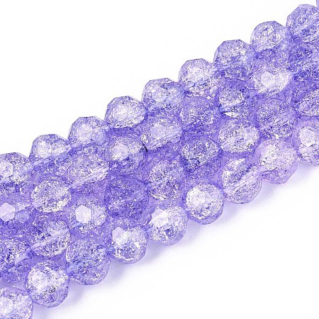 Transparent Crackle Glass Beads Strands GLAA-N053-10mm-05-1
