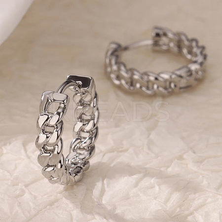 304 Stainless Steel Hoop Earrings EJEW-B142-01P-1