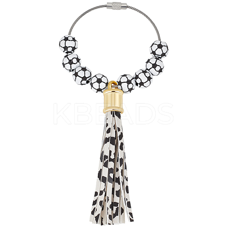 Imitation Leather Tassel Pendant Decorations AJEW-WH20011-20B-1