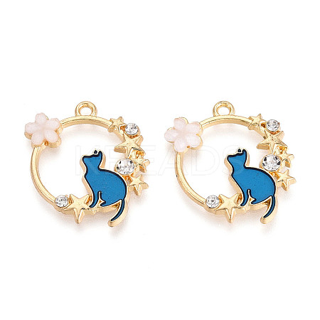 Alloy Crystal Rhinestone Pendants X-ENAM-S120-002B-1