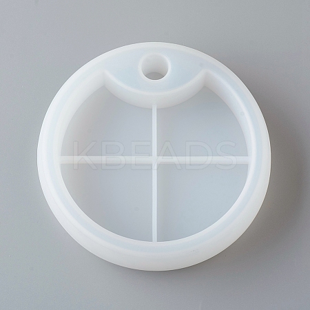 DIY 4 Compartments Round Layered Rotating Storage Box LS-AJEW-D046-16B-1