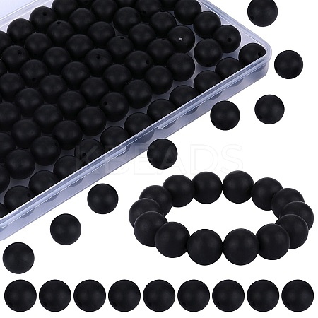 80Pcs Round Silicone Focal Beads SIL-SZ0001-24-15-1