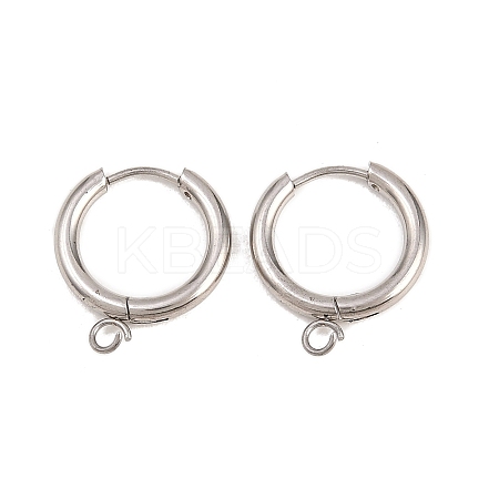 316 Stainless Steel Huggie Hoop Earring Findings EJEW-B158-01C-P-1