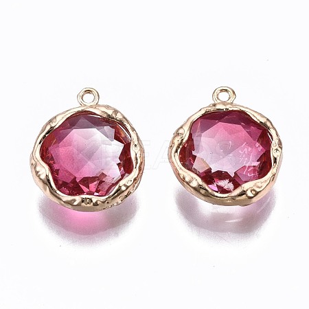 Two-Tone Faceted Glass Charms GLAA-S193-032E-1