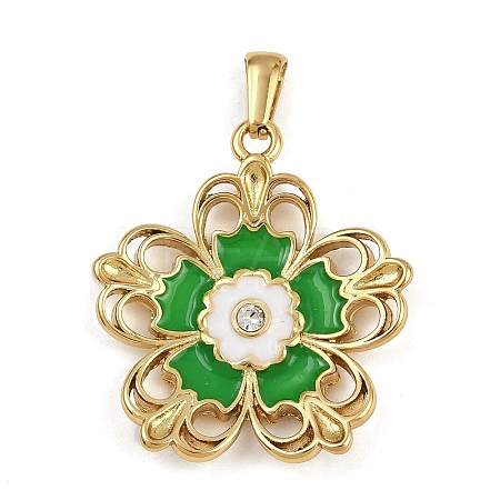 304 Stainless Steel Enamel Pendants LS-STAS-C139-03C-G-1