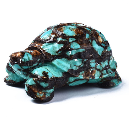 Tortoise Assembled Natural Bronzite & Synthetic Imperial Jasper Model Ornament G-N330-39B-04-1