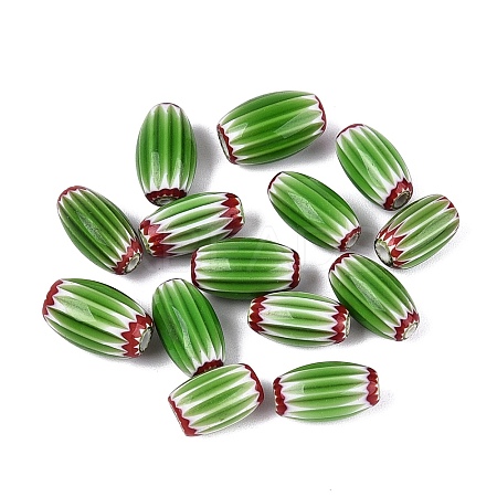 Handmade Millefiori Glass Barrel Beads LS-LA-N002-03F-1