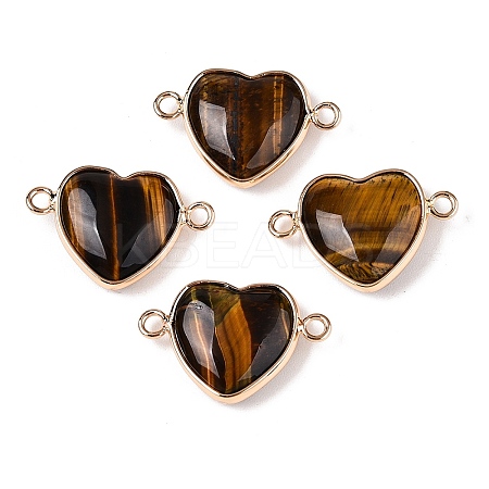 Natural Tiger Eye Love Heart Pendants G-T138-205G-G-1