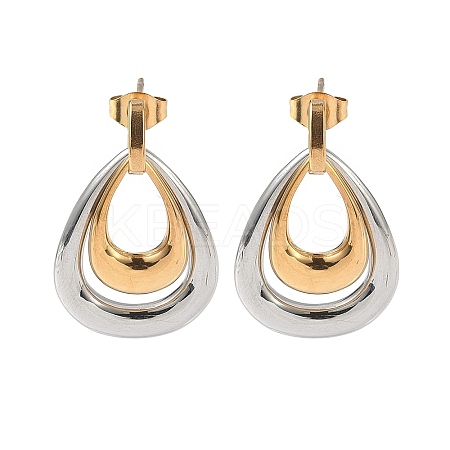 304 Stainless Steel Dangle Stud Earrings EJEW-V015-01GP-1