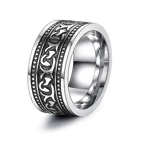 316 Stainless Steel Finger Ring with Enamel for Men PW-WG56139-05-1