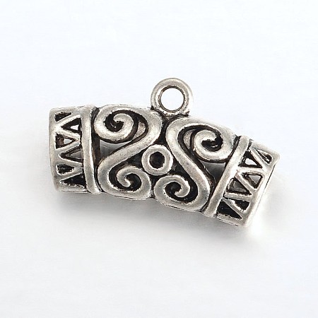 DIY Scarf Pendant Tibetan Style Alloy Tube Bails PALLOY-J504-06AS-1