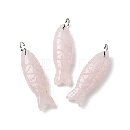 Natural Rose Quartz Carved Pendants G-G314-01P-04-1