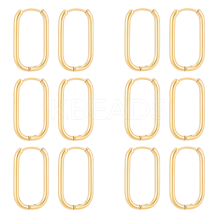 6 Pairs 201 Stainless Steel Hoop Earrings EJEW-UN0003-13B-1